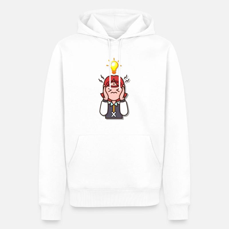 PENSÉE - Sweat à capuche Premium bio Homme - blanc