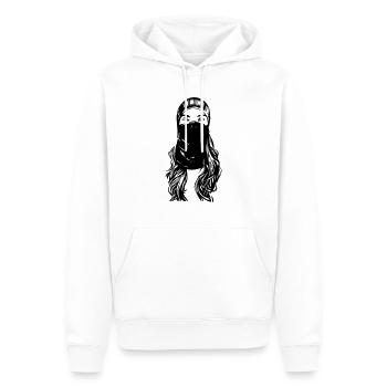 Roit Girl - Men’s Premium Organic Hoodie - white - Front - Nico (187cm)