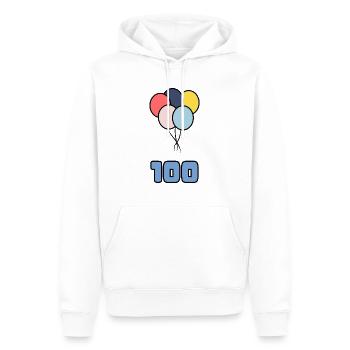 100. 100 YEARS. 100th ANNIVERSARY. BIRTHDAY 100 - Men’s Premium Organic Hoodie - white - Front - Nico (187cm)