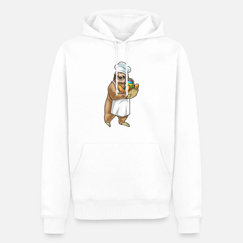 Sloth Easter Baker - Men’s Premium Organic Hoodie - white