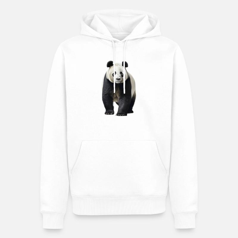 Le panda géant - Sweat à capuche Premium bio Homme - blanc