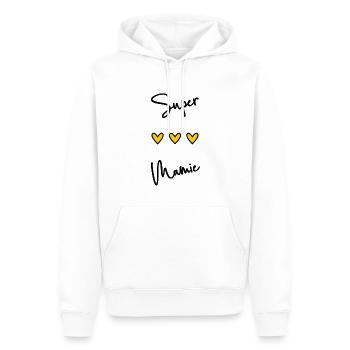 MAMIE. BONNE FÊTE MAMIE. SUPER MAMIE. FÊTE - Sweat à capuche Premium bio Homme - blanc - Devant - Nico (187cm)