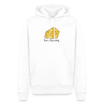 Be cheesy, food, käse, cheese - Männer Premium Bio Hoodie - Weiß - Vorne - Nico (187cm)