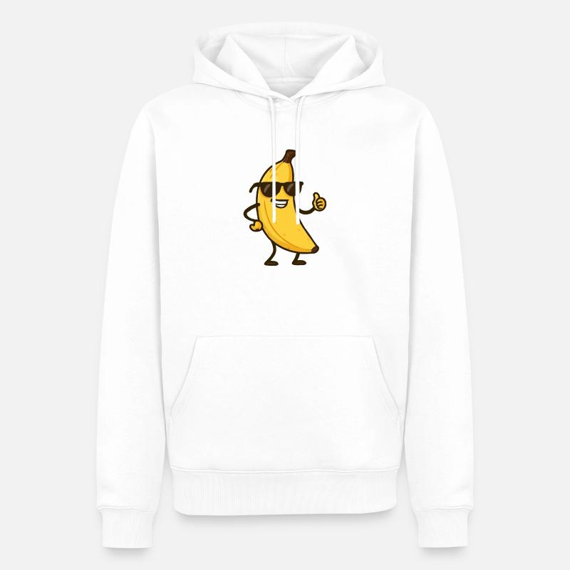 Bande dessinée banane - Sweat à capuche Premium bio Homme - blanc