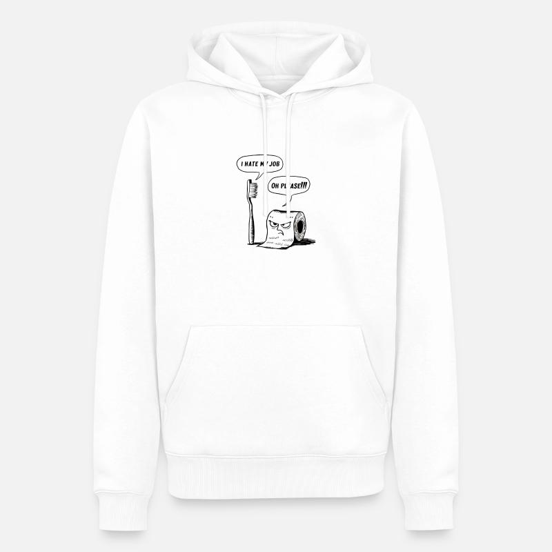 Je déteste mon travail - Sweat à capuche Premium bio Homme - blanc