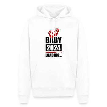 Baby 2024 Loading - Männer Premium Bio Hoodie - Weiß - Vorne - Nico (187cm)