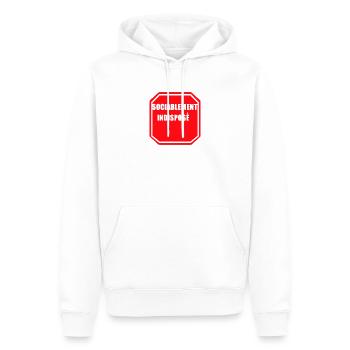 ASOCIAL - Sweat à capuche Premium bio Homme - blanc - Devant - Nico (187cm)