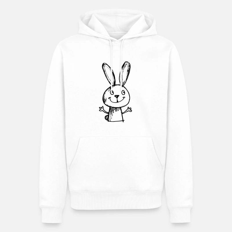 Lapin Lapin - Sweat à capuche Premium bio Homme - blanc