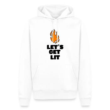 FEU DE FEU PLUS LÉGER FEU DE CAMP TERRAIN DE CAMPING MOTIFS DE CAMP - Sweat à capuche Premium bio Homme - blanc - Devant - Nico (187cm)