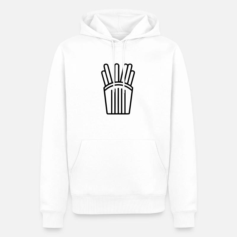 Frites - Sweat à capuche Premium bio Homme - blanc