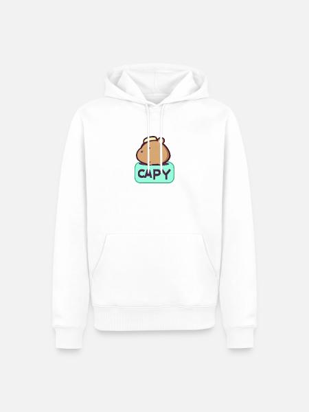 Hat Capybara - Sweat à capuche Premium bio Homme - blanc