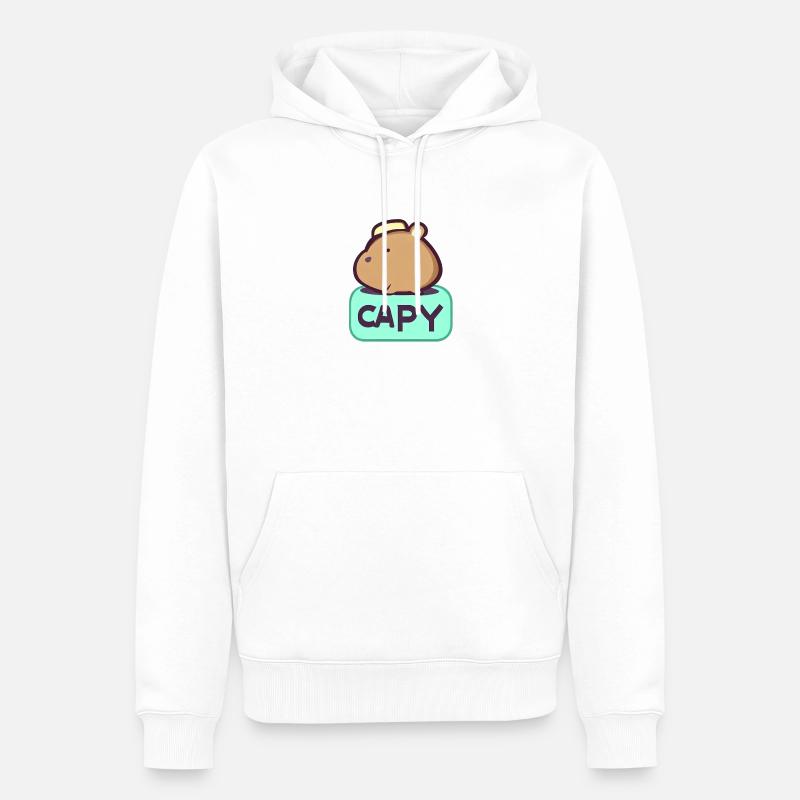 Hat Capybara - Sweat à capuche Premium bio Homme - blanc