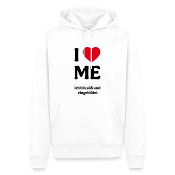 I love me - Ich bin süß und eingebildet - Männer Premium Bio Hoodie - Weiß - Vorne - Nico (187cm)