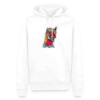 Horror Gruseliger Zombie Alpaka - Männer Premium Bio Hoodie - Weiß - Vorne - Nico (187cm)