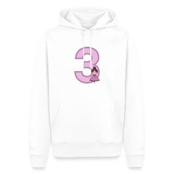 Numéro 3 - Sweat à capuche Premium bio Homme - blanc - Devant - Nico (187cm)