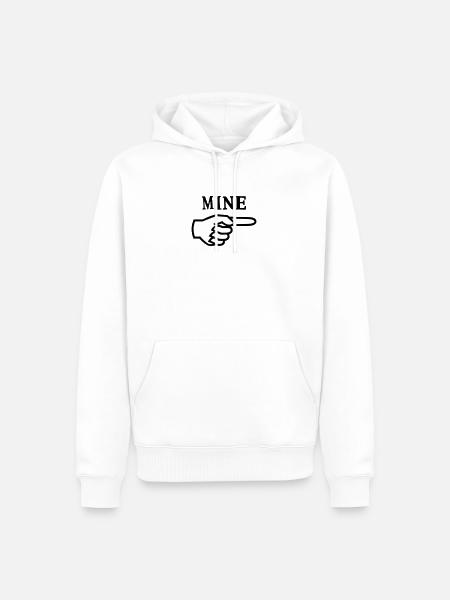 Mein - Hand Finger - Männer Premium Bio Hoodie - Weiß