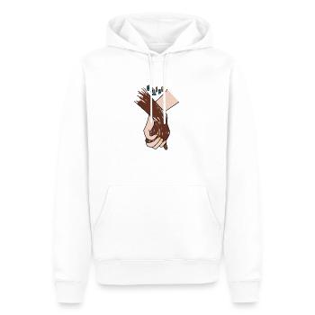 United - Männer Premium Bio Hoodie - Weiß - Vorne - Nico (187cm)