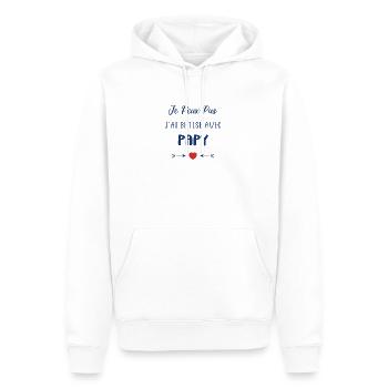 Je peux pas j'ai bêtise avec papy - Sweat à capuche Premium bio Homme - blanc - Devant - Nico (187cm)