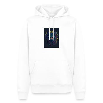 Lynx in leafs - Männer Premium Bio Hoodie - Weiß - Vorne - Nico (187cm)