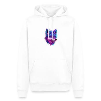 cute wolf head 3 - Männer Premium Bio Hoodie - Weiß - Vorne - Nico (187cm)