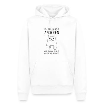 Ich Will Ja Nicht Angeben - Katze Morgenmuffel - Männer Premium Bio Hoodie - Weiß - Vorne - Nico (187cm)
