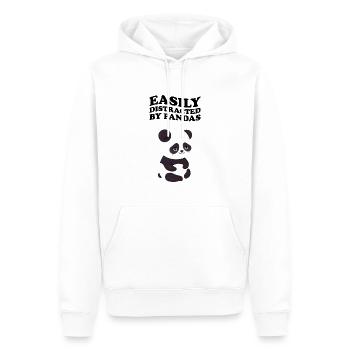 Facilement distrait par les pandas Panda Kawaii Style - Sweat à capuche Premium bio Homme - blanc - Devant - Nico (187cm)