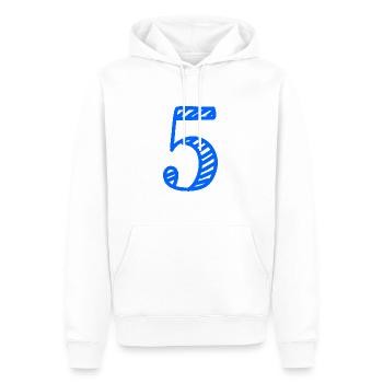 5 JAHRE. 5-jähriges JUBILÄUM. GEBURTSTAG 5 JAHRE. 5 - Männer Premium Bio Hoodie - Weiß - Vorne - Nico (187cm)