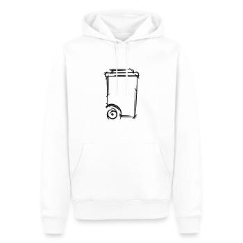 Dessin de poubelle. Éboueur. Collecte des ordures. - Sweat à capuche Premium bio Homme - blanc - Devant - Nico (187cm)