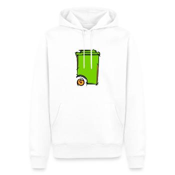 Illustration de poubelle. Éboueur. Gestion des déchets - Sweat à capuche Premium bio Homme - blanc - Devant - Nico (187cm)