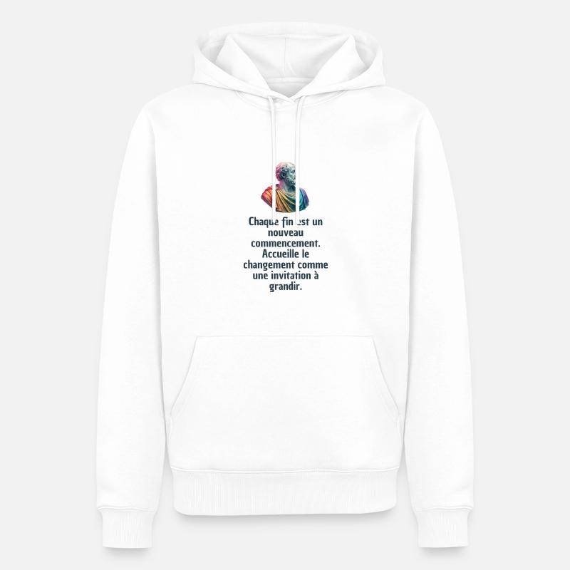 T-shirts Stoïcisme : L'inspiration à portée de soi - Sweat à capuche Premium bio Homme - blanc