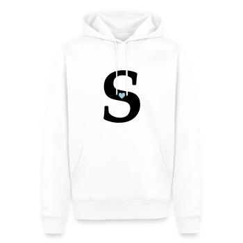 Buchstabe S Anfangsbuchstabe - Männer Premium Bio Hoodie - Weiß - Vorne - Nico (187cm)