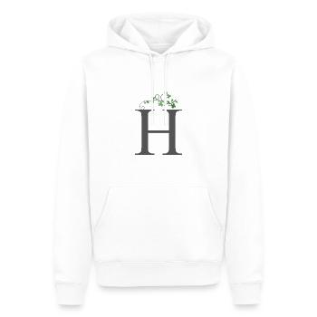 H avec trèfles - Sweat à capuche Premium bio Homme - blanc - Devant - Nico (187cm)