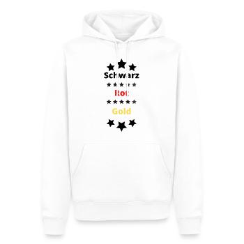 Schwarz Rot Gold Fußball - Männer Premium Bio Hoodie - Weiß - Vorne - Nico (187cm)