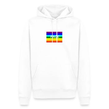 Peace / Pace-Regenbogen-Fahne - Männer Premium Bio Hoodie - Weiß - Vorne - Nico (187cm)