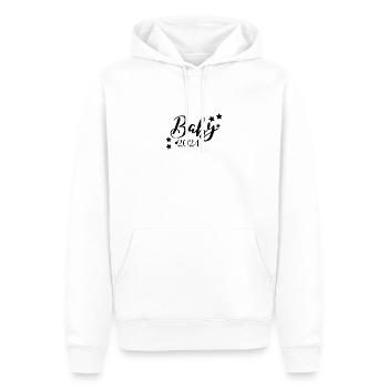 Baby 2024 Aufdruck, Herzen, Unisex - Männer Premium Bio Hoodie - Weiß - Vorne - Nico (187cm)