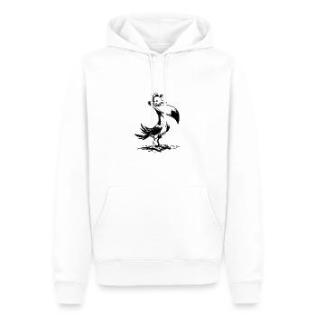 Un bec d’oiseau étrange rencontre de grands yeux - Sweat à capuche Premium bio Homme - blanc - Devant - Nico (187cm)