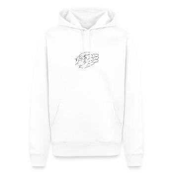 main dans la main avec papa - Sweat à capuche Premium bio Homme - blanc - Devant - Nico (187cm)