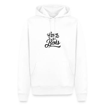 Langue de bois - Sweat à capuche Premium bio Homme - blanc - Devant - Nico (187cm)