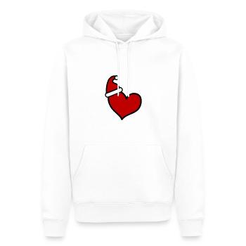 Coeur Noël - Sweat à capuche Premium bio Homme - blanc - Devant - Nico (187cm)
