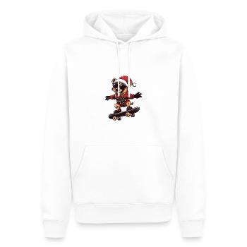 Hyène Noël drôle - Sweat à capuche Premium bio Homme - blanc - Devant - Nico (187cm)