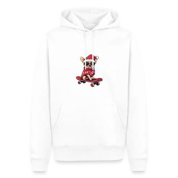 Chihuahua Chien Noël Drôle - Sweat à capuche Premium bio Homme - blanc - Devant - Nico (187cm)