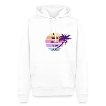 All I need is SUN to be happy design - Sweat à capuche Premium bio Homme - blanc - Devant - Nico (187cm)
