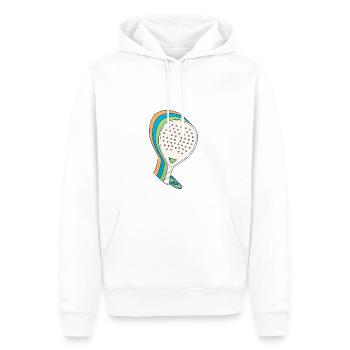 Padel Paddel Schläger Tennis Sport I Geschenk - Männer Premium Bio Hoodie - Weiß - Vorne - Nico (187cm)