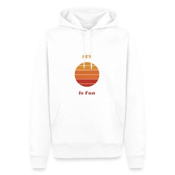 Sonne macht Spaß - Männer Premium Bio Hoodie - Weiß - Vorne - Nico (187cm)