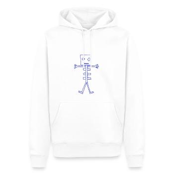 Skeleton Robot - Men’s Premium Organic Hoodie - white - Front - Nico (187cm)