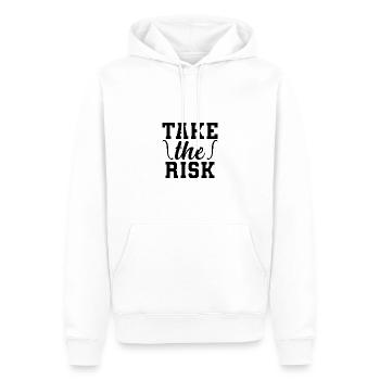 Gehen Sie das Risiko ein - Männer Premium Bio Hoodie - Weiß - Vorne - Nico (187cm)