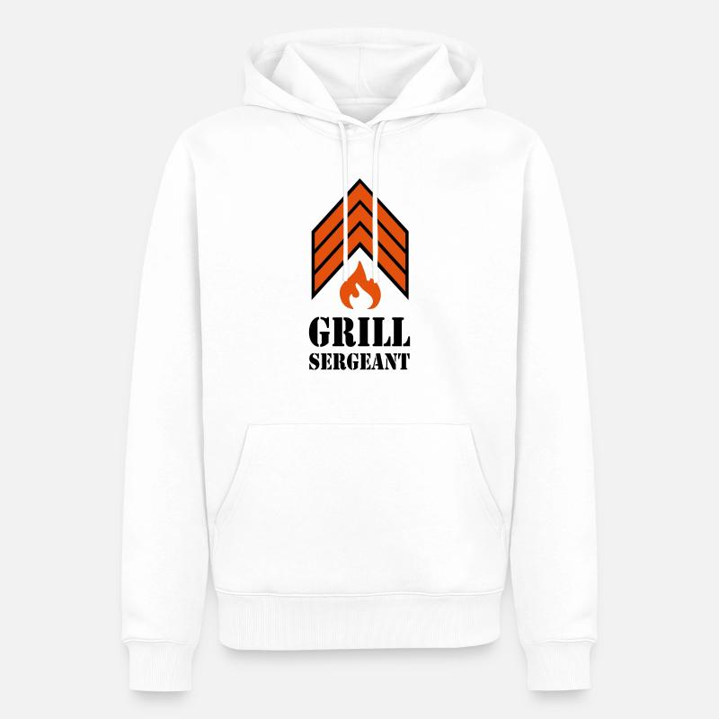 Grillen - Grillsergeant - Männer Premium Bio Hoodie - Weiß
