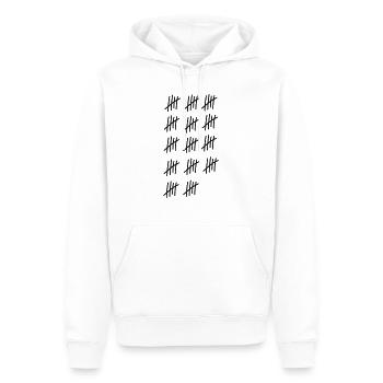 70 coups / / 70 fois / / Anniversaire / / cadeau - Sweat à capuche Premium bio Homme - blanc - Devant - Nico (187cm)