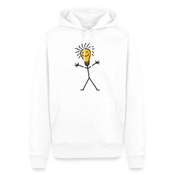 Light Bulb - Sweat à capuche Premium bio Homme - blanc - Devant - Nico (187cm)