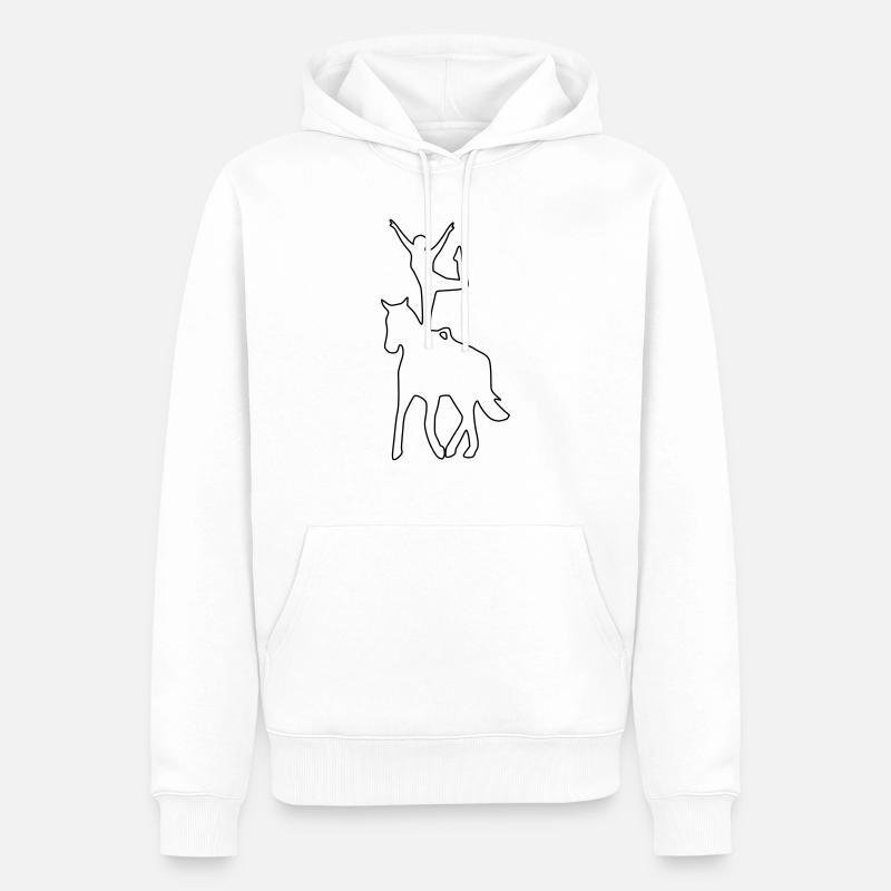 Voltigierer Stehend Einbeinig - Männer Premium Bio Hoodie - Weiß